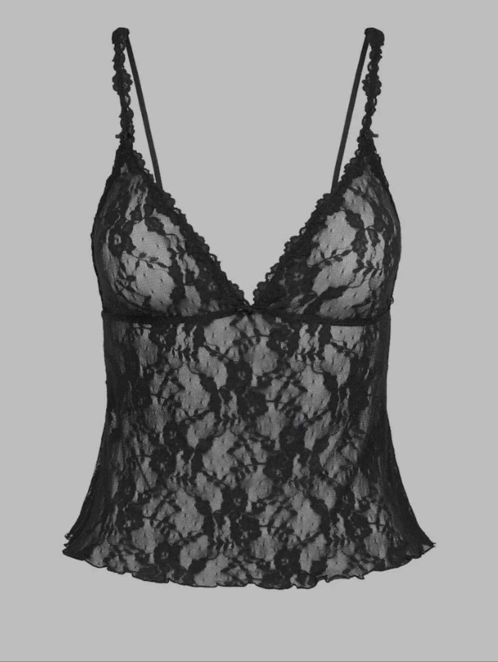 SKIMS Stretch Lace Triangle Cami and Short Set L
